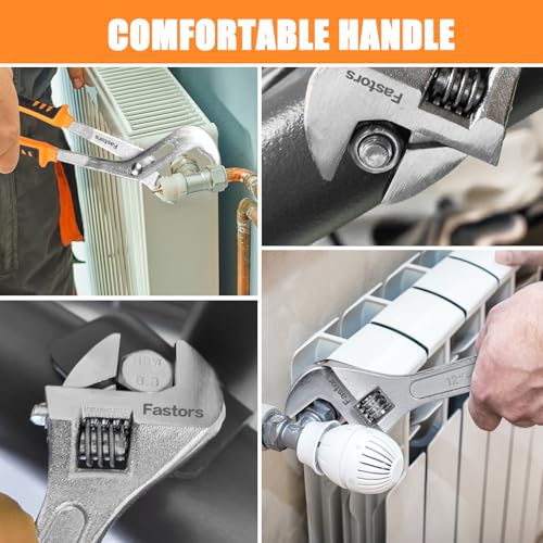 7-Pack Adjustable Wrench & Joint Pliers,Tongue and Groove Plier Set with Adjustable Wrench Set for Home Repair,Forged Steel Anti-Slip Comfortable Grip Handle