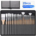 ESRICH 25Pcs Paint Brushes Set, 7 Shapes Paintbrushes for Acrylic Painting