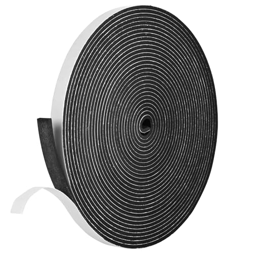 Kikerike Self Adhesive Foam Tape Weatherstrip 1/2In x 1/8In x 26Ft High Density Foam Insulation Strips Seal Weather Stripping with Strong Adhesive for Door and Window Sound Isolation Soundproofing - size: 1/2in x 1/8in x 26Ft