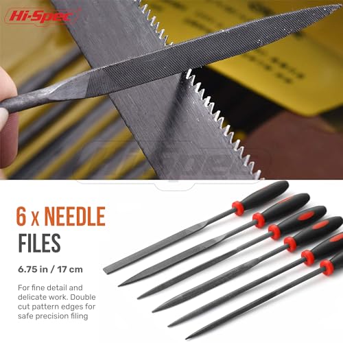 Hi-Spec Needle File Tool Set for Fine Metal, Wood and Craft Work with Case - size: 6 pieces