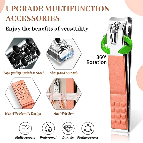 Manicure Set Nail Clipper Set Men Women 12 in 1 Nail Care Kit with Portable Case Travel Manicure Pedicure Tools Grooming Kit Beauty Salon(Rose Gold) - color: rose gold