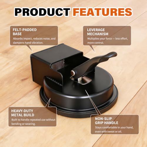 Floor Gap Repair Tool Kit - Professional Wood Laminate Vinyl Flooring Gap Fixer with Slotting Knife, 3 Adhesive Pads & Gloves for DIY Home Repair (Black) - color: Black