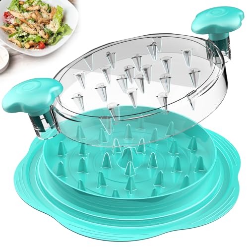 Chicken Shredder Tool Twist Large Meat Shredder with Brush&Fork, Mint Green - color: Mint Green