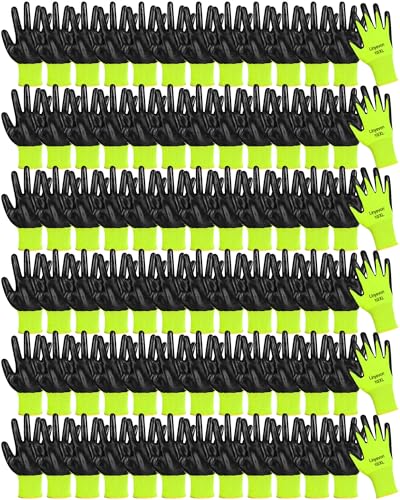 Maxcheck PU Coated Work Gloves Bulk Pack - color: Yellow, size: Large
