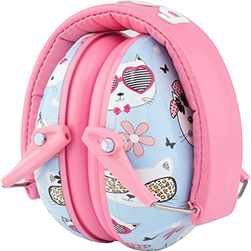 Snug Kids Earmuffs – Noise Reduction for Toddlers & Children – Adjustable, Lightweight, Foldable, Soft & Comfortable - color: Kitty