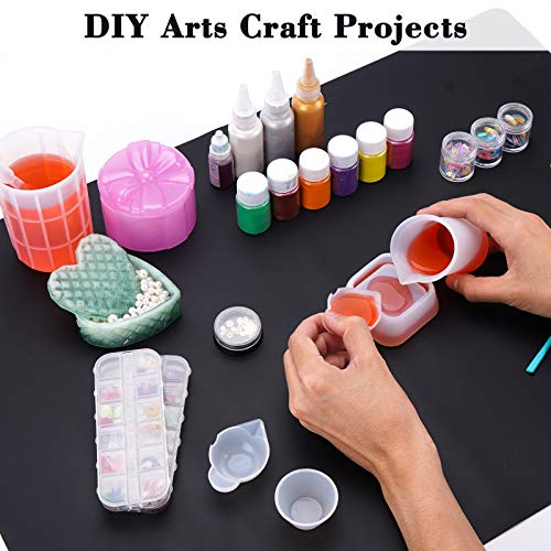 Gartful 9PCS Silicone Mixing Cups Set, Resin Casting Tool Kit, DIY Craft Set for Epoxy, 1pcs 700ml Oversize Measuring Cup, 1pcs 250ml Large and 3pcs 100ml Reusable Measurements Cups, 4pcs Mixing Cups - size: Large-700ml*1+250ml*1+100ml*3+mini size*4
