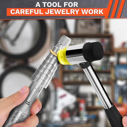 Small Rubber Mallet Hammer 1", 25 mm Double-Sided Head, Non-Slip Grip - color: Black