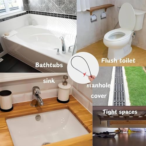 Drain Snake,33 inch Flexible Grabber Claw Pick Up Reacher Tool,Drain Clog Remover - Gutter Cleaning Tools for Home Sink, Bathroom Tub,Drain, Toilet, Tight Spaces - style: 33"