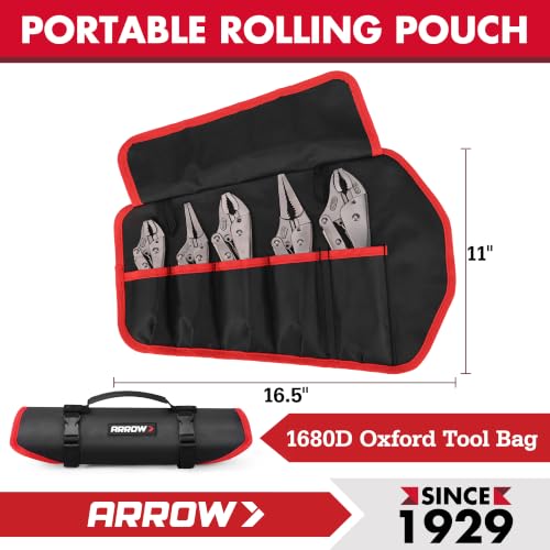 ARROW 5-piece Locking Pliers Set, Chromium-Molybdenum Vice Grips - style: 5-piece
