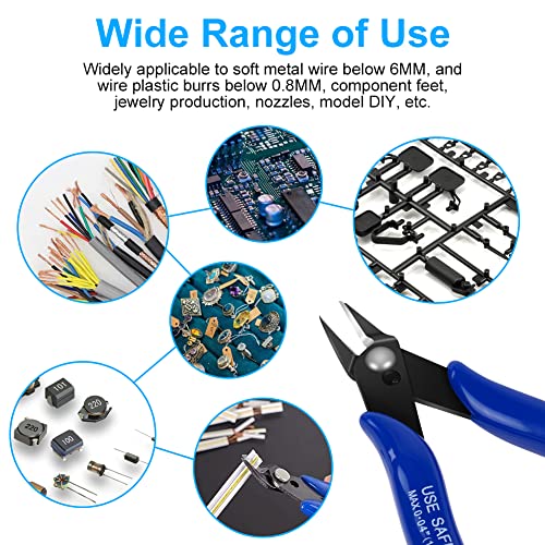 Ainiv Wire Cutters, Spring-loaded Side Cutters Flush Cutters, Diagonal Cutters Precision Side Cutters, Diagonal Cutting Pliers in CRV Steel, Heavy Duty Cutting Pliers for Electrical, Homes - color: Wire Cutter-1pcs, size: 1pc