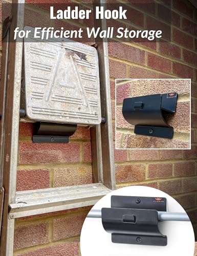 Ladder Hook - Black Heavy Duty Garage Wall Hanger - Utility Tool Storage - color: Black, size: Single Hook