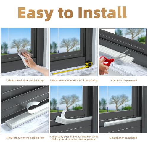 Kneelisa 3Pcs×196” Wedge-Shape Foam Window Weather Stripping Door Seal - color: Black, size: 3pcs×196"