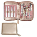Manicure Set 11 in 1 Stainless Steel Nail Clippers for Men，Manicure Kit for Women，Nail Grooming Kit，Nail Clipper Set，Personal Care Tools（Champagne Colour） - color: Champagne Colour