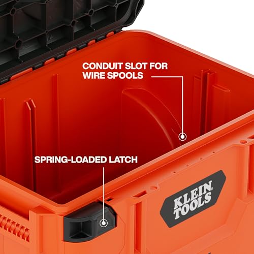 Klein Tools 54100MBX MODbox Rolling Tool Box, Heavy Duty Portable Tool Organizer with Side Mounting, 10-Inch Rubber Wheels, Removable Handle, Deep Stackable Set - size: Rolling