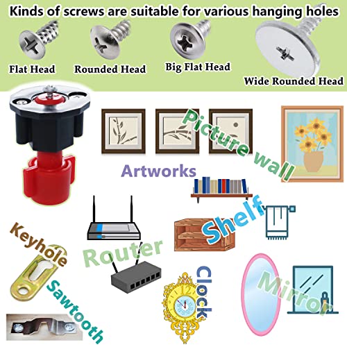 DIKOO Picture Hanging Kit - Keyhole Position Mark Tool and Hangers Assorted