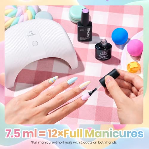 Beetles Pastel Gel Nail Polish, 6 Colors Macaron Pastel Gel Polish Set - color: D - Creme | Candy Land