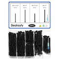 126Pcs Flat Head Phillips Electrician's Machine Screw Kit, Long Electrical Outlet Screw, #6-32#8-32, 304 Stainless Steel for Wall Plate Switch/Outlets,Mounting Electrical Extender, with Tool - color: Black, size: #6#8 126Pcs