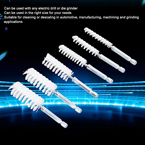 6Pcs Nylon Bore Brush Set, Drill Brush Attachments for Cleaning