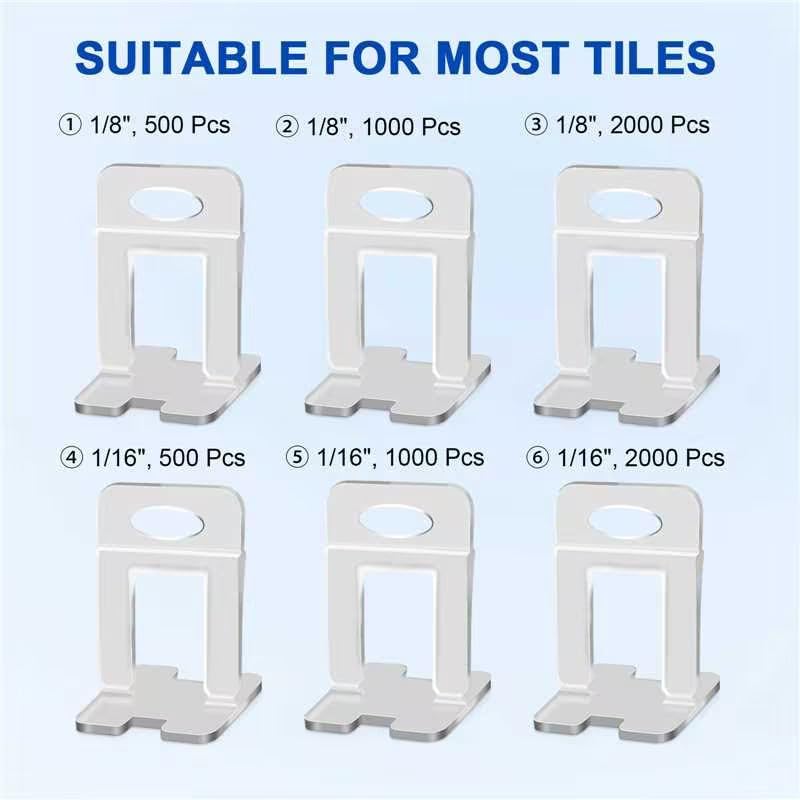 DGSL Tile Spacers 500 Pcs Tile Clips, Tile Leveling System Clips 1/16 Inch - size: 1/16 Inch*500 Piece