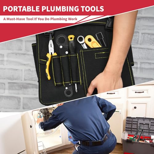 Plumbing Tools Angle Stop Wrench Kit - 3-Piece Plumber Tool Set with Compression Sleeve Puller & 4-Way Sillcock Key - Fits 3/8" & 1/2" MPT Ferrule Removal Tool for Tight Spaces Under Sink-Black - color: Black