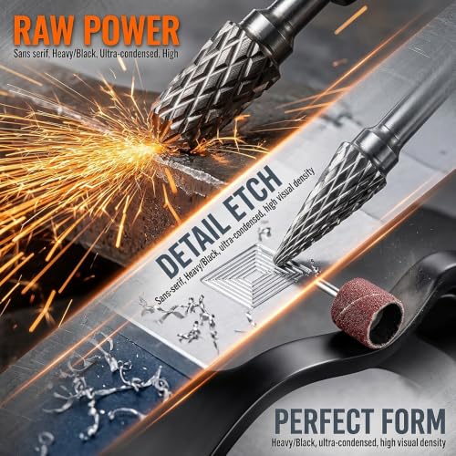 80PCS Tungsten Carbide Rotary Burr Set with Sanding Drums, 1/8" Shank Double‑Cut Rotary Tool Accessories for Dremel & Die Grinder, for Wood Carving, Metal Engraving, Grinding and Polishing - color: 80PCS-5 STYLES