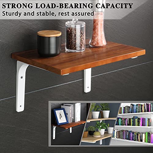 SAYAYO Wall Shelf Bracket White, 4 Inch Heavy Duty L Bracket for Wood - color: White, size: 4 x 4 Inch (4 PCS)