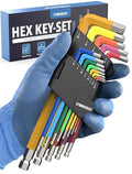 STONE REEF 13-Piece Metric Allen Key Set – Long Arm Hex Wrench Set (0.7 mm to 10 mm) – Chrome Vanadium Steel – Ball End L-Shaped Hex Keys for Furniture, Bikes & Machinery - color: Metric