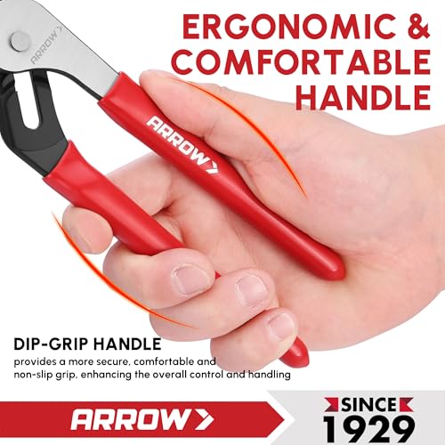 ARROW Groove Joint Pliers, 8" Adjustable Water Pump Pliers - size: 8"