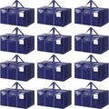 12 Pack Extra Heavy Duty Large Moving Bags with Strong Zipper, Dark Blue - color: Dark Blue, size: 12 Pack