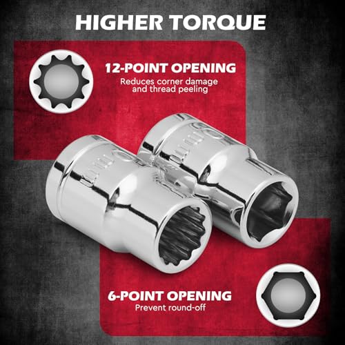 12-Piece 1/4" & 3/8" Drive 10mm Socket Set with 3-inch 3/8 & 1/4 Extension Bars | Deep & Shallow Mirror Finish Socket Set | Magnetic Storage Rail | Cr-V | 6 Point & 12 Point (13 Pack) - color: 12pcs 10mm Deep/Shallow +Mag Rail