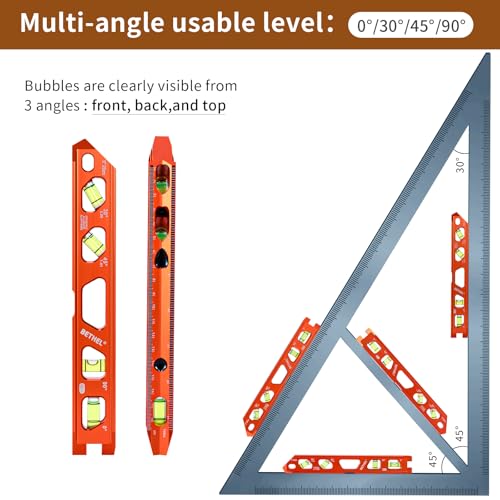 BETHEL 9 Inch Magnetic Torpedo Level Aluminum Alloy Leveltool Orange - color: Orange 9in