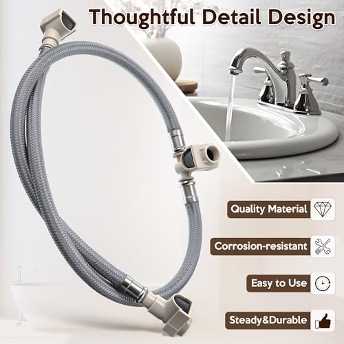 Enhon 2 Pack Replacement Hose Kit Compatible with Moen 114299 113016, Widespread Bathroom Sink Faucet Replacement Hose Kit Compatible with Duralock Connections, Easy No Tool Installation, Leakproof