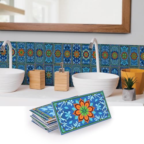 VICCI 16Pcs Tile Stickers 8" x 4" Peel & Stick Kitchen Backsplash - color: Sjm-304, size: 8x4IN*16PCS
