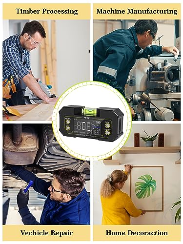 YIF Wireless Digital Angle Finder Tool with Dual Axis, Digital Level with Slope Percentage - Magnetic Angle Finder with Clear Display & Digital Protractor for Absolute & Relative Measurement