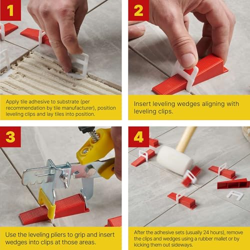 500 Pcs Wedges for Tile Leveling System - Saves You Time for Perfect Precise Installation of Ceramic Tiles - Get Professional Results for Your Shower, Bathroom, Backsplash - size: 500 Wedges