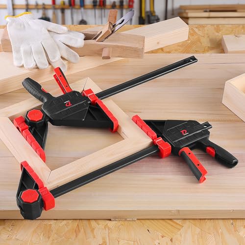 600lbs Clamping Force Bar Clamps for Woodworking, 12 Inch Wood Clamp × 2pcs, Four Times Clamping Force of Standard Products, One Hand Heavy Duty Bar Clamps, Quick Grip Clamps for Carpentry - size: 12 NINCH