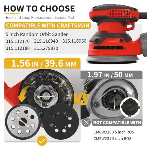 Orbital Sander Metal Pad Replacement for Craftsman 315, 2 Pack - size: FIT 1.56 IN / 39.6 MM