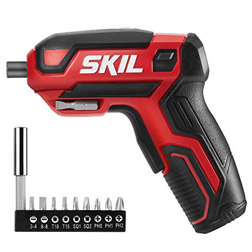 SKIL Rechargeable 4V Cordless Screwdriver Includes 9pcs Bit, 1pc Bit Holder, USB Charging Cable - SD561801 - style: 4V Screwdriver_9pc Set