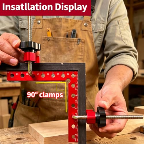 2PCS 90° Corner Clamps Woodworking, Aluminum 5.5" Right Angle Kit - size: 2pcs