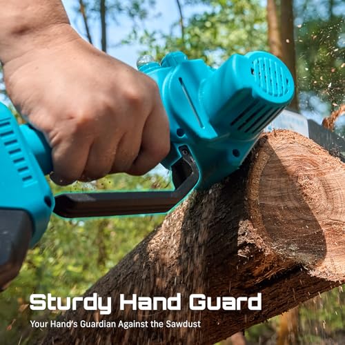 SEESII 6 Inch Mini Electric Chainsaw Cordless Battery Powered - color: Slate Blue