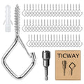 60 Pack 304 Stainless Steel Ceiling Hooks for Plants, Locking Clip - size: 60