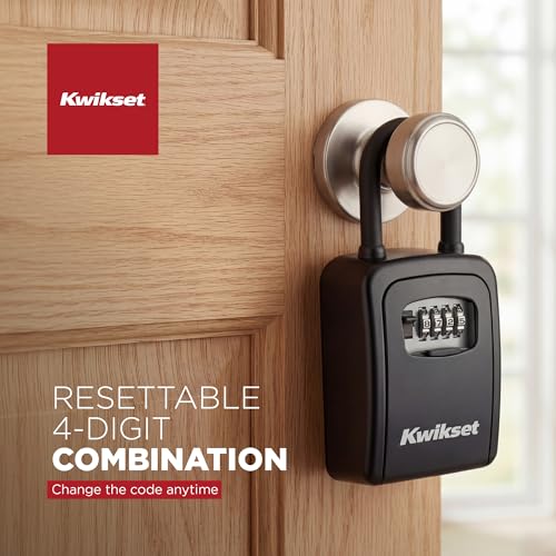 Kwikset Portable Key Storage Lock Box, Combination, 3-1/2 in, 1-Pack, Black
