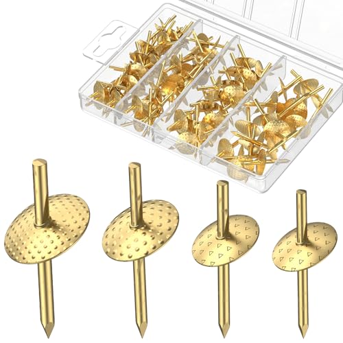 Uniclife 80 Pcs Picture Hangers, Picture Hanging Kit 4 Sizes - size: 80 Pcs, style: Gold