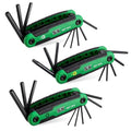 SK Folding Allen Wrenches Sets, Metric/SAE/Star Hex Key Set, CR-V Steel