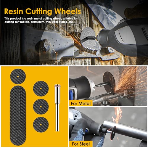 44 Pcs Red Cutting Wheel Set Compatible with Plastic for Rotary Tool - color: Red