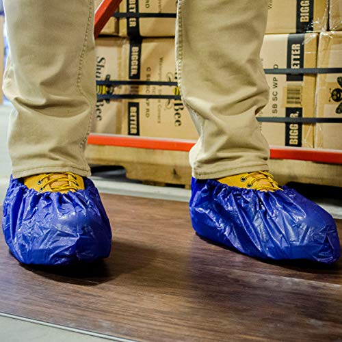 ShuBee Waterproof Shoe & Boot Covers Slip-Resistant Disposable for Plumbing Construction Floor Protection - 40 Pair - color: Dark Blue