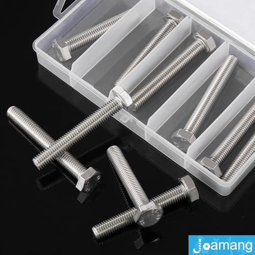 M10 x 60mm 65mm 70mm 75mm 80mm Hex Bolts, Hexagon Head Screws, 304 Stainless Steel(A2-70), Metric Fully Thread, Bright Finish, Assortment Kit 10PCS - size: M10x60-80mm(10PCS)