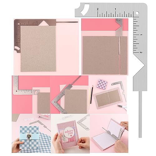 1Pcs Book Cover Guide,5-in-1 Stainless Steel Metal Bookbinding Cover Tool for Making Book Cover Creating Book or Album Covers Out of Chipboard Makes Creating Covers Out of Chipboard Simple. - color: 1Pcs
