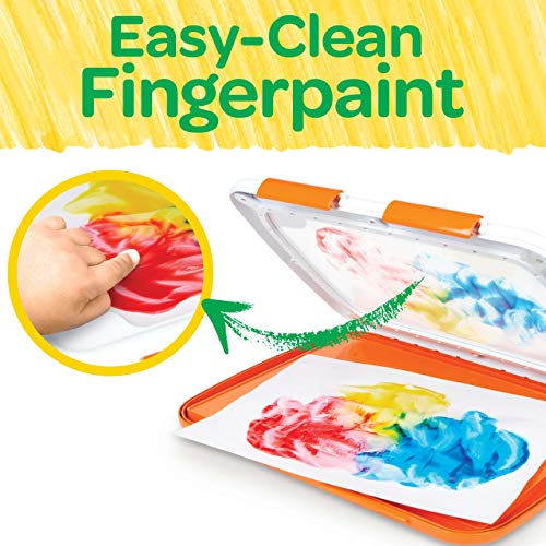 Crayola Mess Free Finger Painting Station – Washable Finger Paint for Toddlers, Spring Arts & Crafts Set, Sensory Activity, Travel Toy, Ages 1+ - size: 1 Count (Pack of 1), style: Fingerpaints