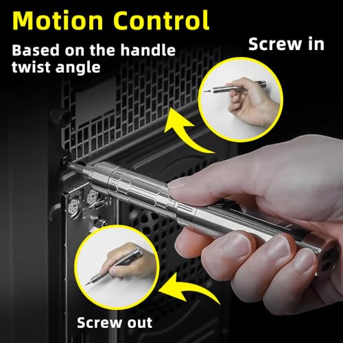 MINIWARE Precision Screwdriver Set ES15S, Mini Electric Screwdriver with 24 Magnetic Bits, 5 Gears Torque, Cordless, Rechargeable DIY Repair Tool Set for Small Appliances Phones/Camera/Laptop etc.